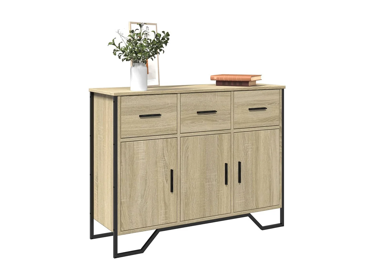 Buffet chêne sonoma 97x32,5x74,5 cm bois d'ingénierie