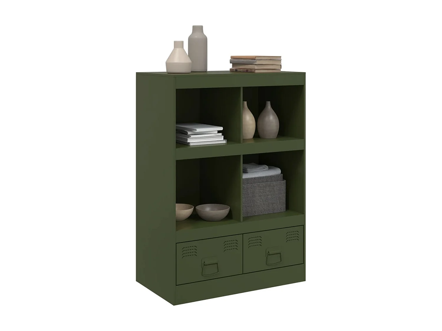 Credenza Verde Oliva 67x39x95 cm in Acciaio