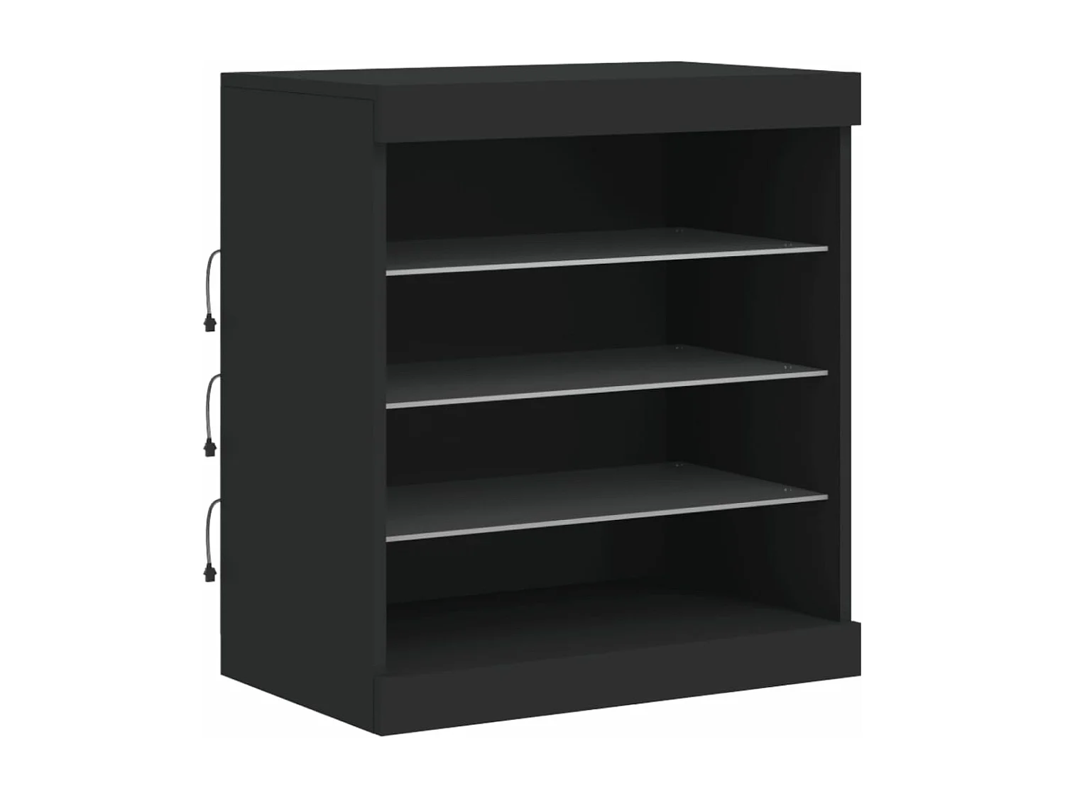 Credenza con Luci LED Nera 181,5x37x67 cm