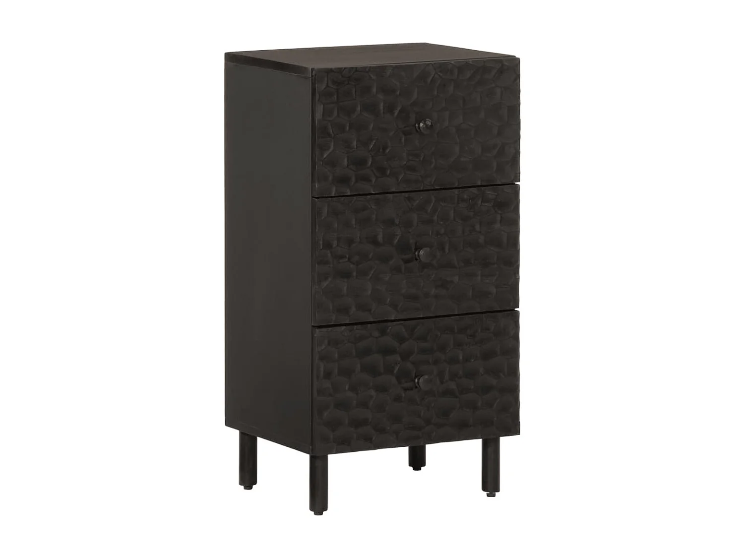 Armoire latérale noir 40x33x75 cm bois massif de manguier