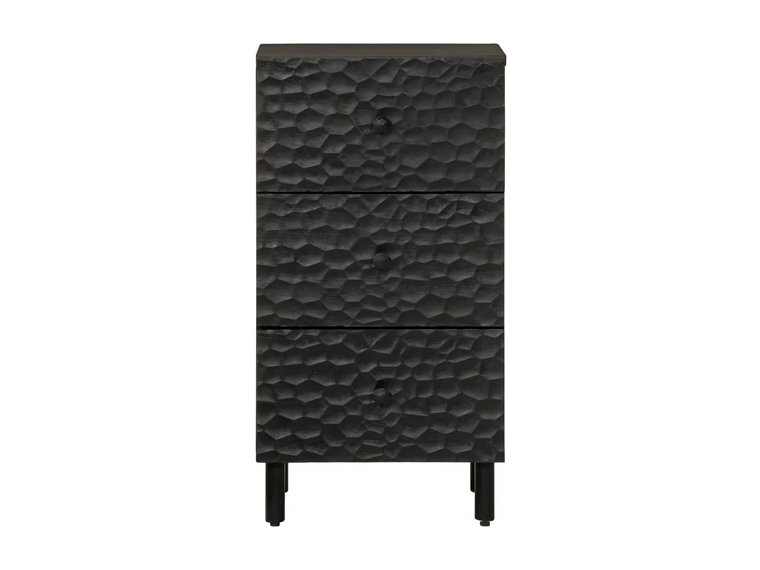 Armoire latérale noir 40x33x75 cm bois massif de manguier