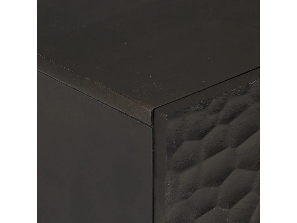 Armoire latérale noir 40x33x75 cm bois massif de manguier