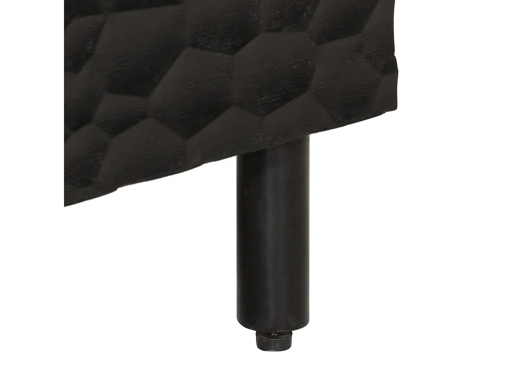 Armoire latérale noir 40x33x75 cm bois massif de manguier