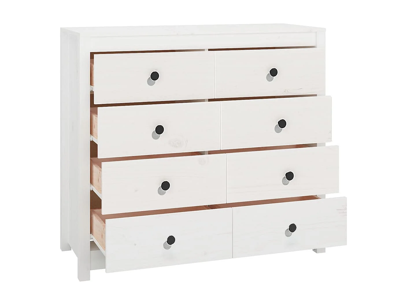 Armadietto Bianco 100x40x90 cm in Legno Massello di Pino