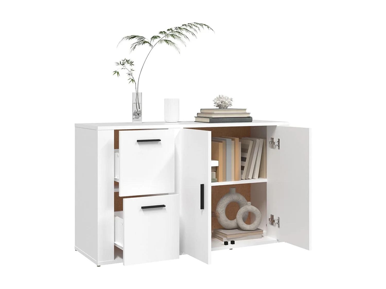 Buffet Blanc 100x33x59,5 cm Bois d'ingénierie