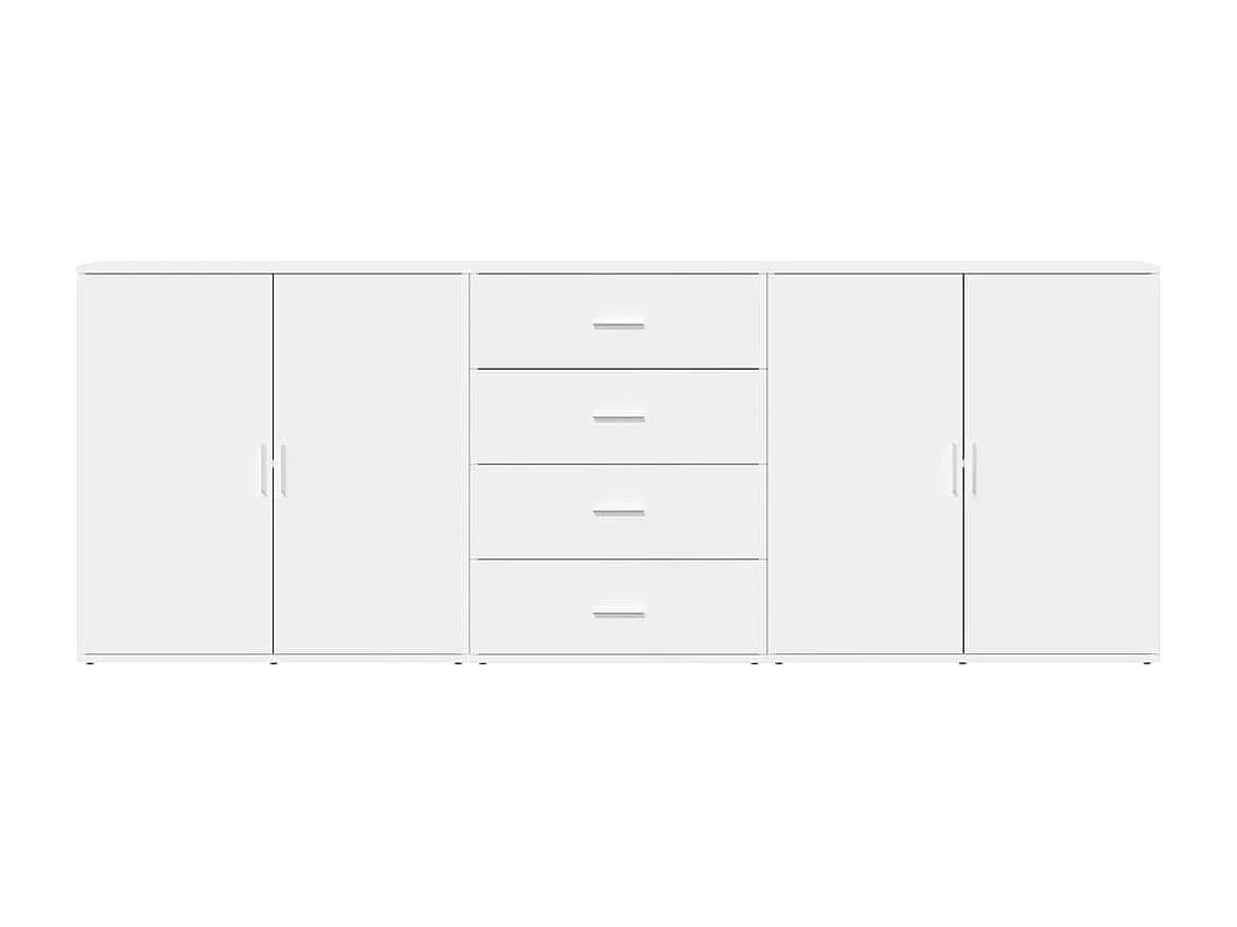 Buffets 3 pcs Blanc Bois d'ingénierie