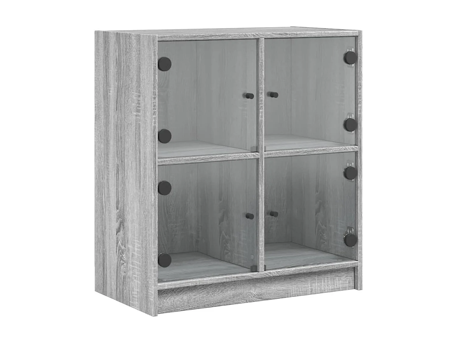 Armoire latérale avec portes en verre sonoma gris 68x37x75,5 cm