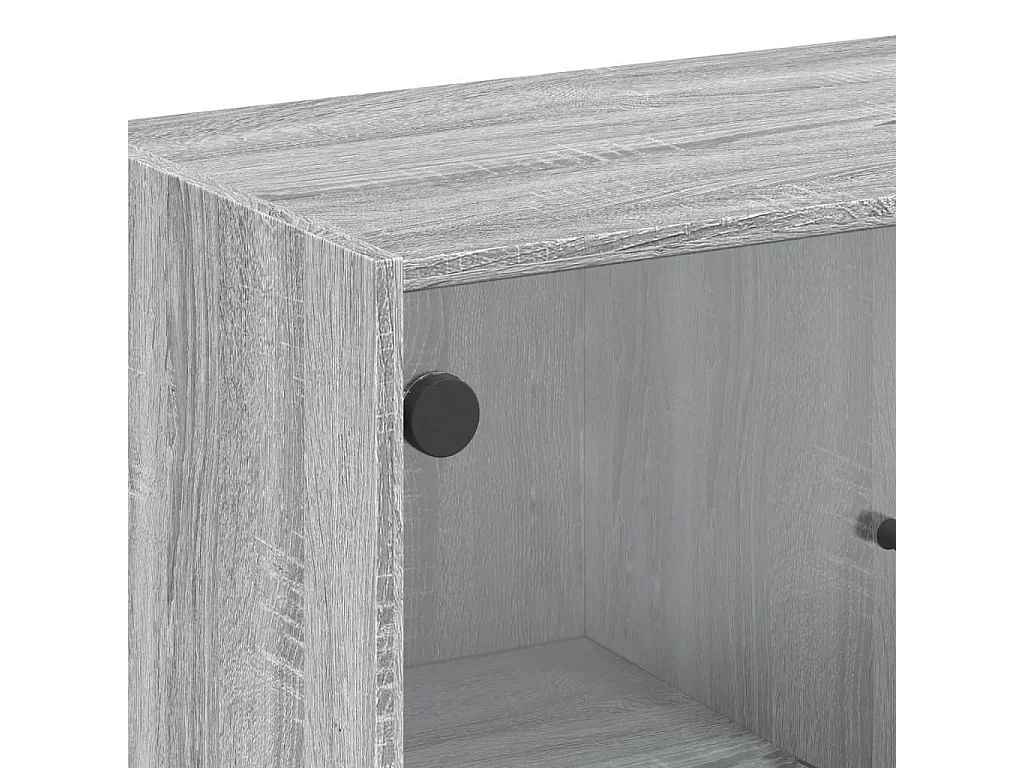 Armoire latérale avec portes en verre sonoma gris 68x37x75,5 cm