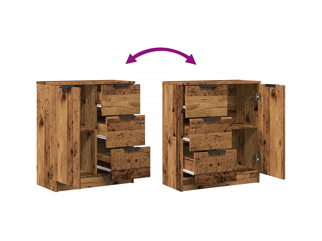 Buffet vieux bois 60x30x70 cm bois d'ingénierie