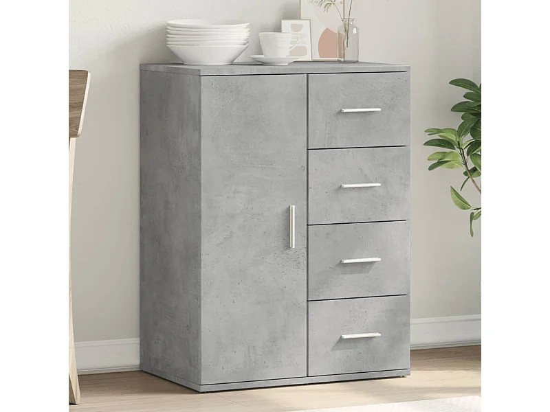 Credenza Grigio Cemento 59x39x80 cm in Legno Multistrato