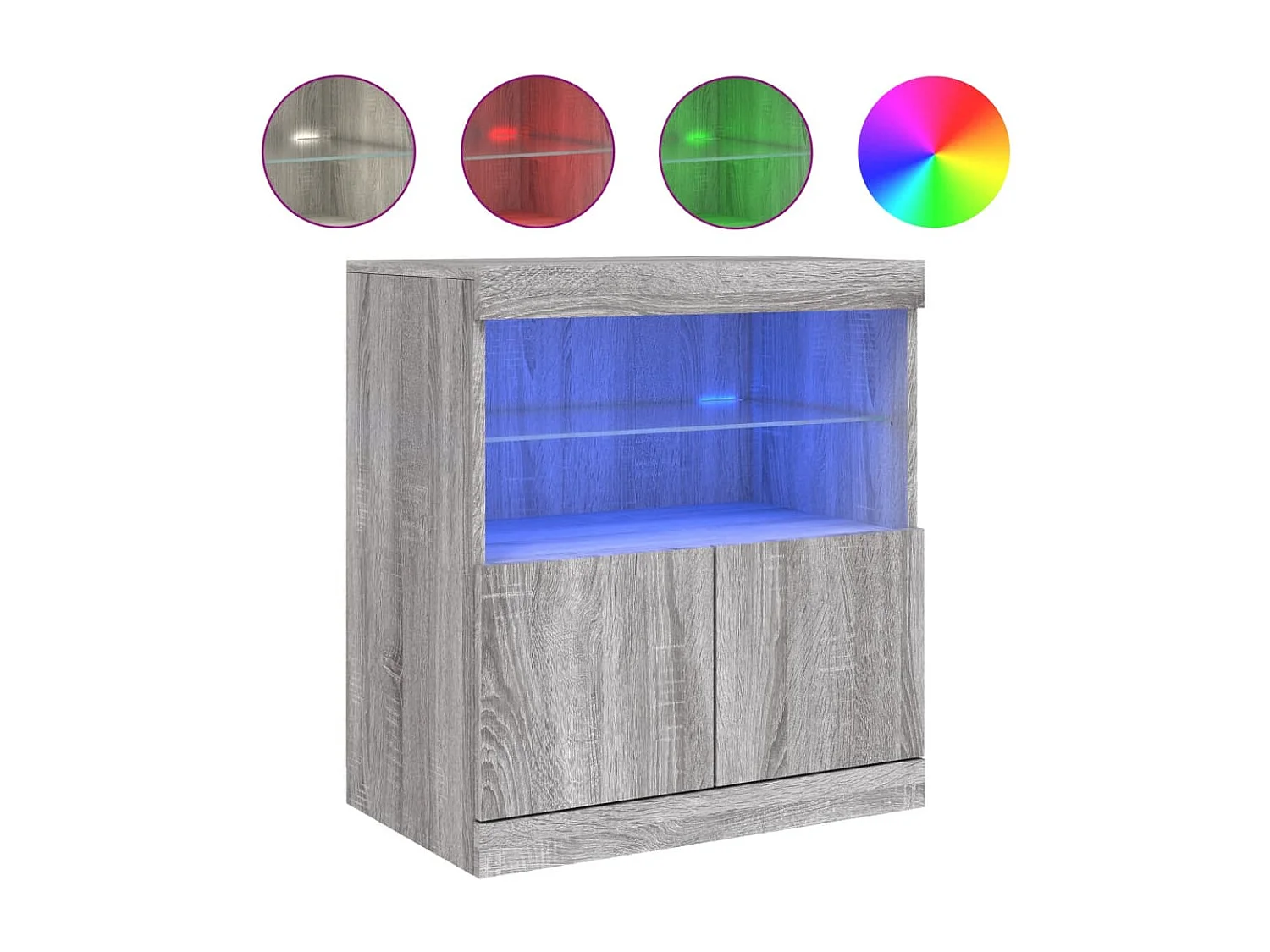 Sideboard mit LED-Leuchten Grau Sonoma 60x37x67 cm