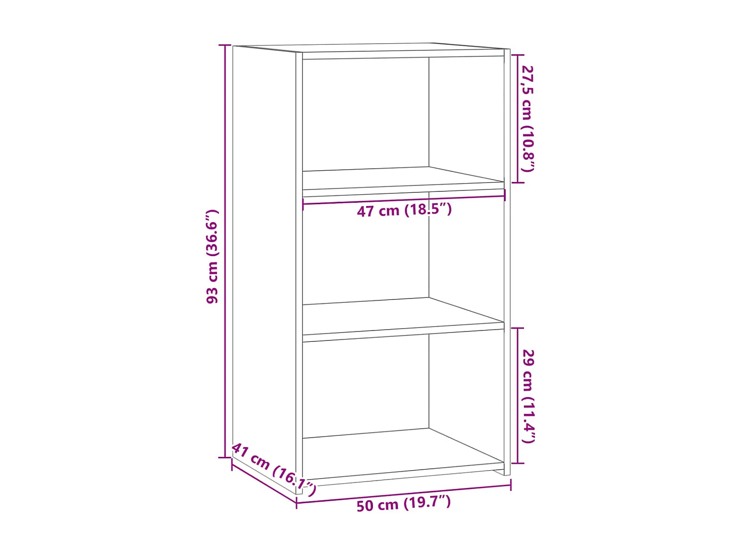 Sideboard Sonoma-Eiche 50x41x93 cm Holzwerkstoff