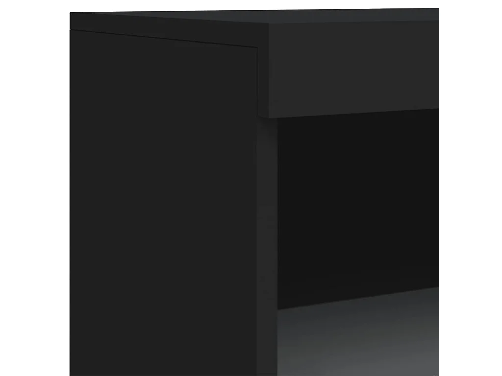 Buffet avec lumières LED noir 60,5x37x100 cm