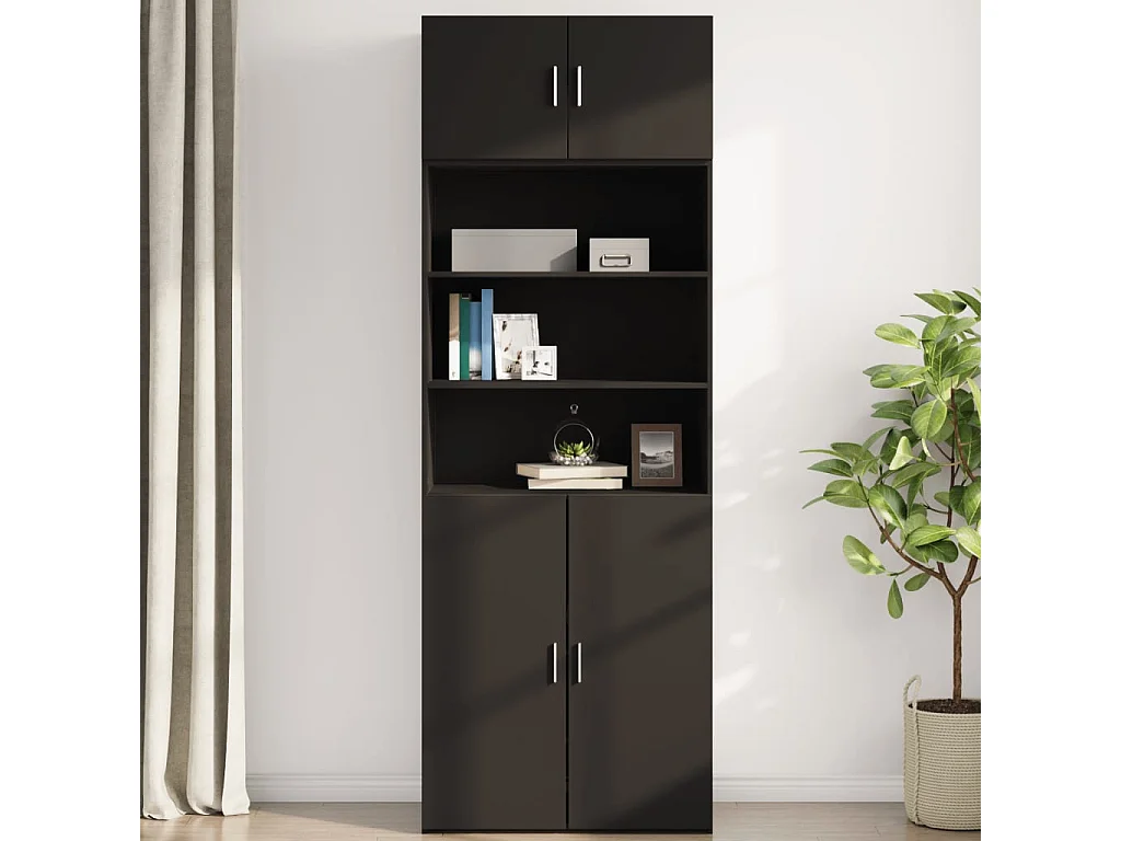 Armário de parede 80x42,5x40 cm derivados de madeira preto