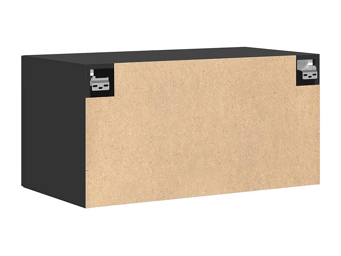 Armário de parede 80x42,5x40 cm derivados de madeira preto