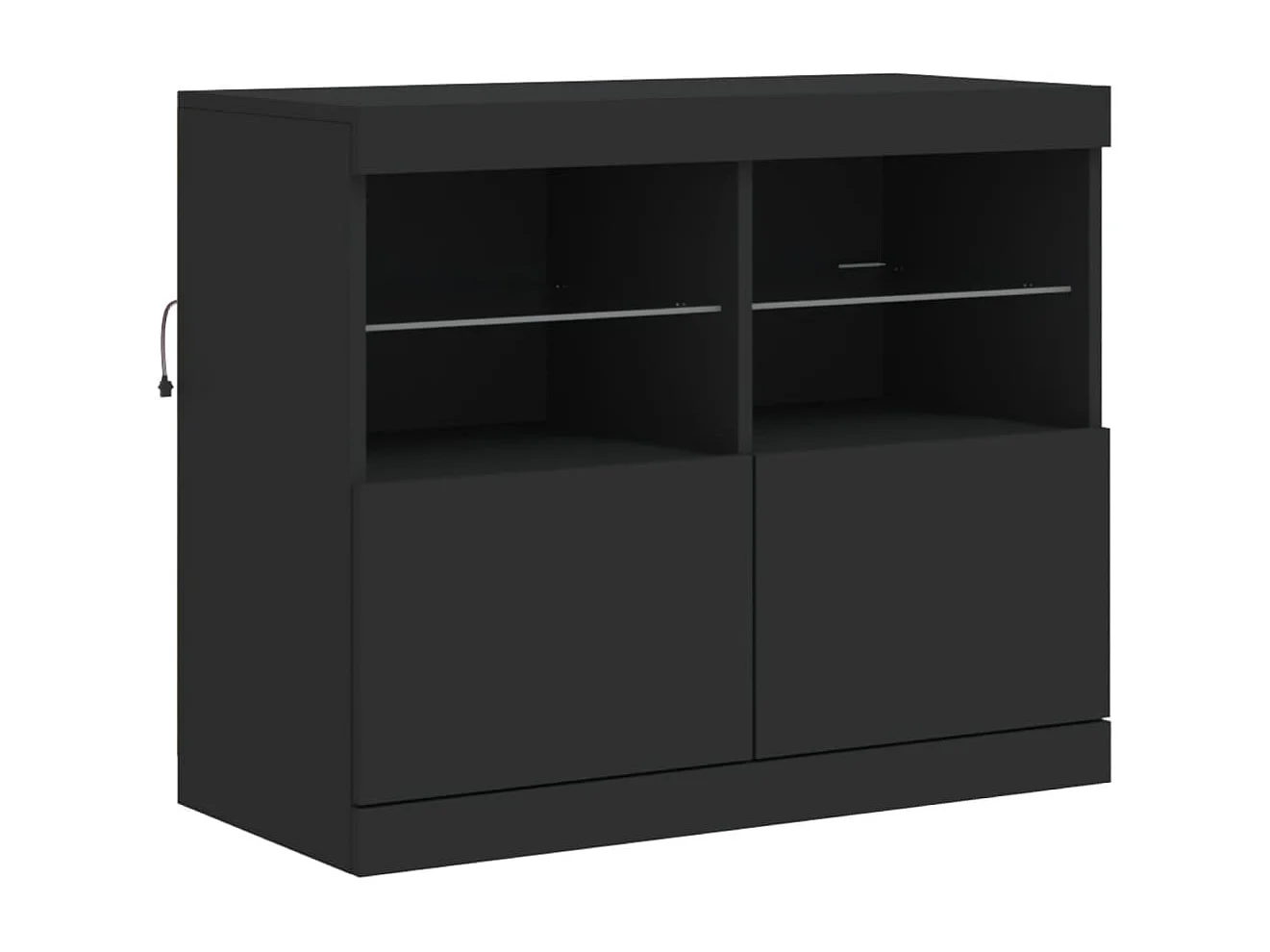 Buffet avec lumières LED noir 81x37x67 cm