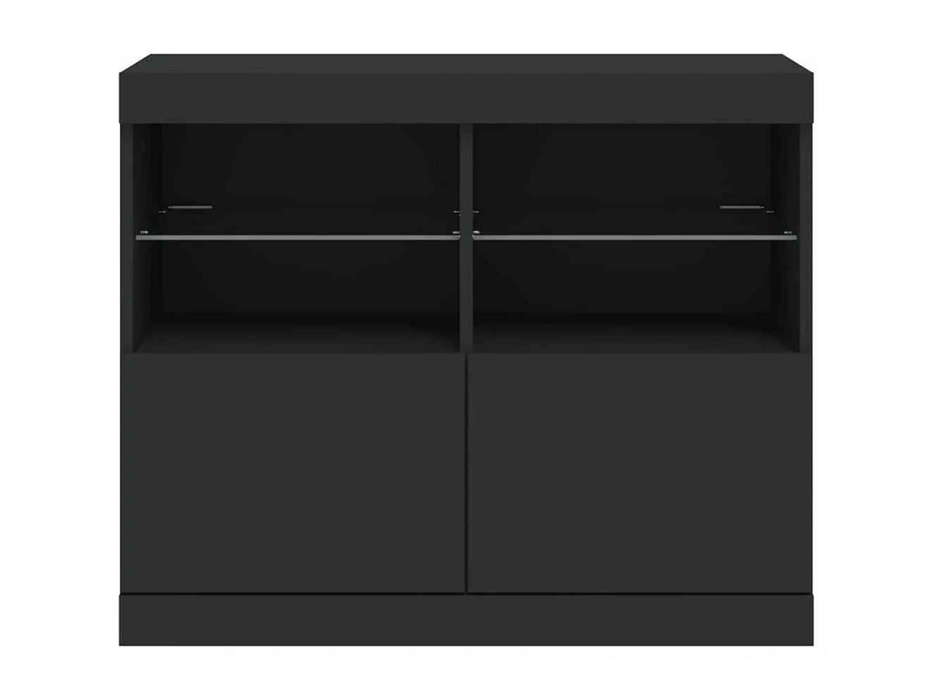 Buffet avec lumières LED noir 81x37x67 cm