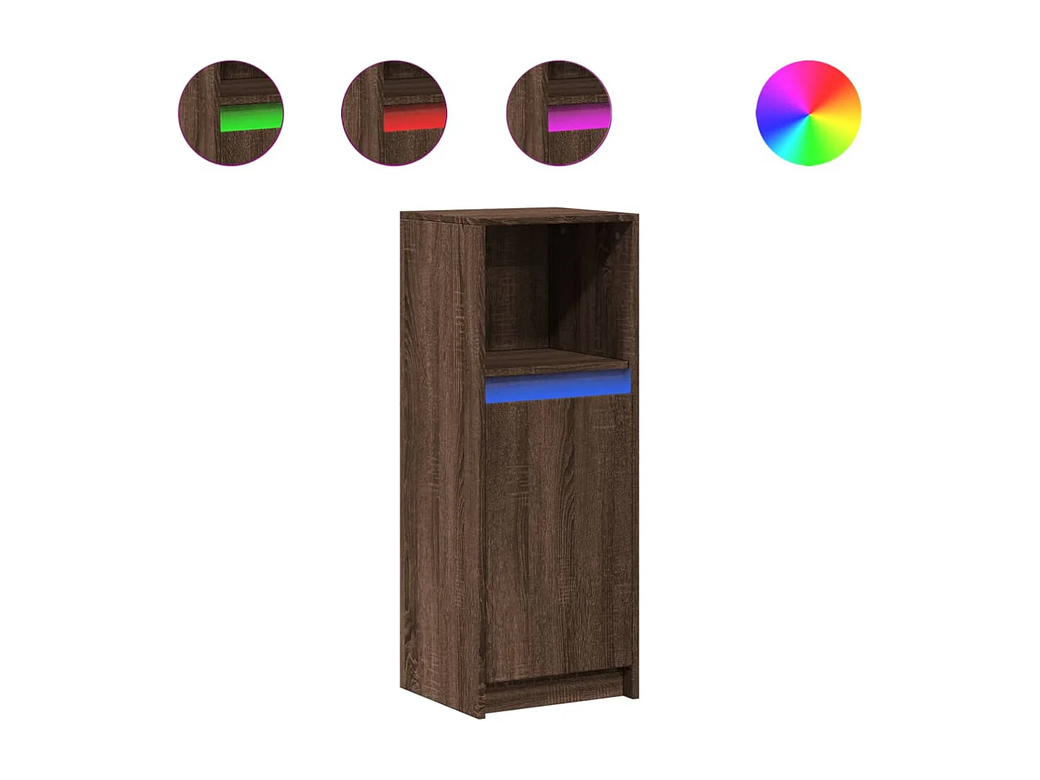 LED-Sideboard Braun Eichen-Optik 38x34x100 cm Holzwerkstoff