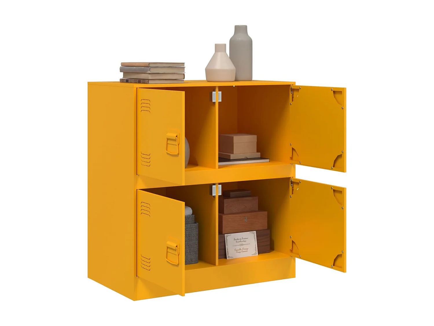 Credenza Giallo Senape 67x39x73 cm in Acciaio
