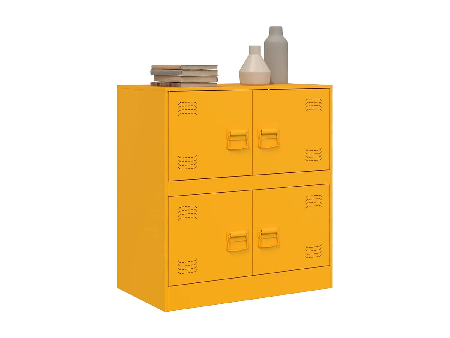 Credenza Giallo Senape 67x39x73 cm in Acciaio