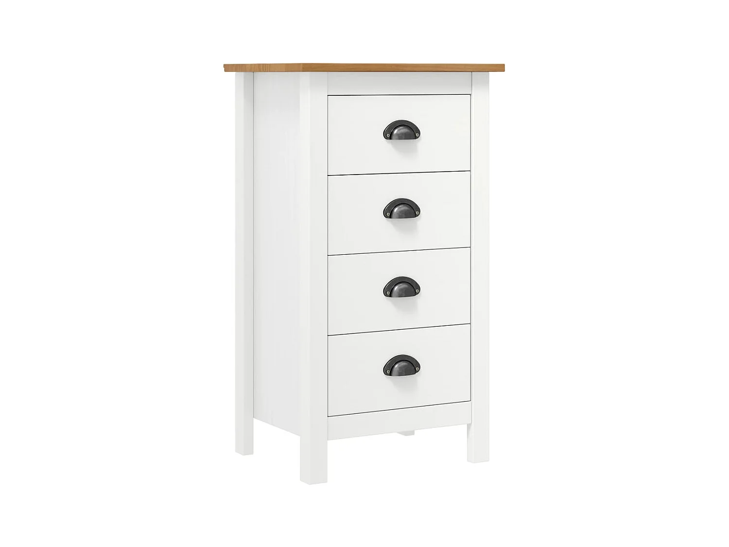 Sideboard Hill Weiß 46x35x80 cm Massivholz Kiefer