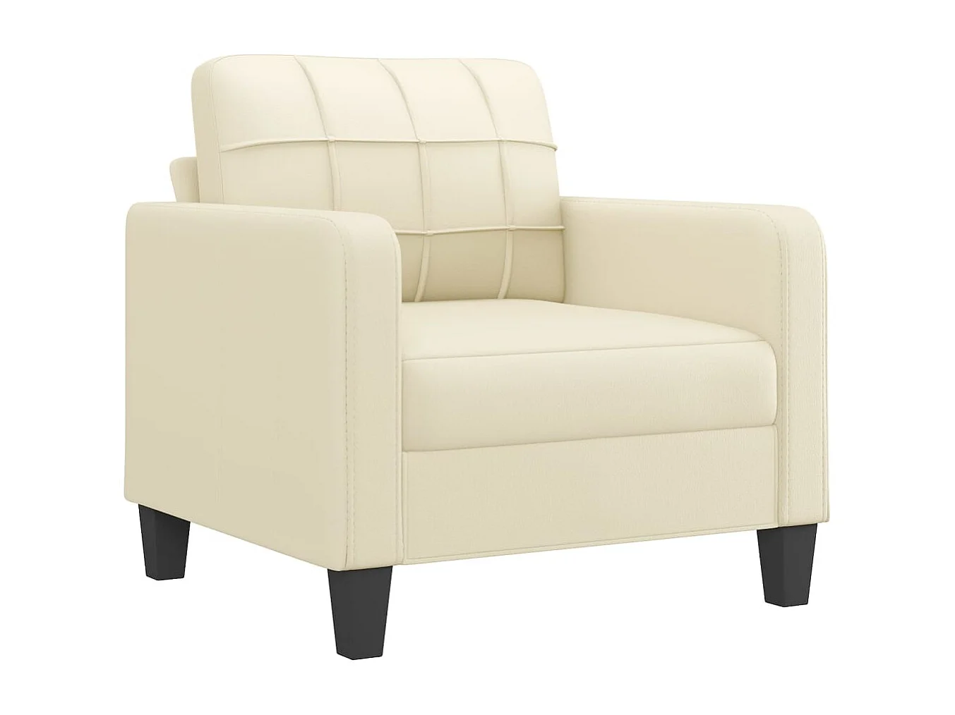 Set di Divani 3 pz con Cuscini crema in Similpelle