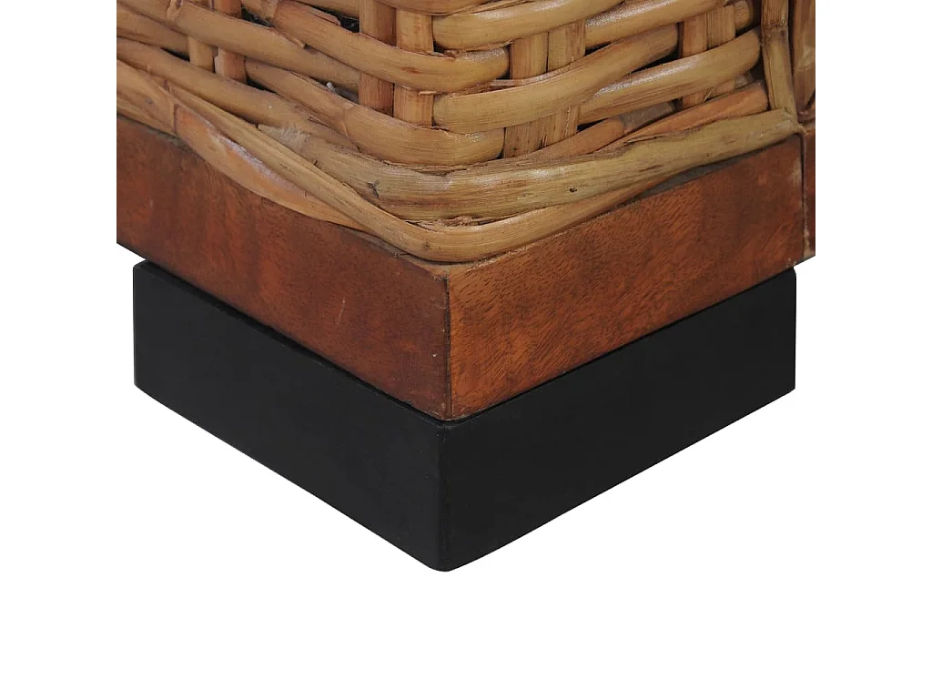 Canapé à 2 places avec coussins Marron Rotin naturel