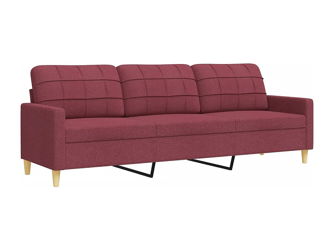 2 pcs conjunto de sofás com almofadas tecido vermelho-tinto