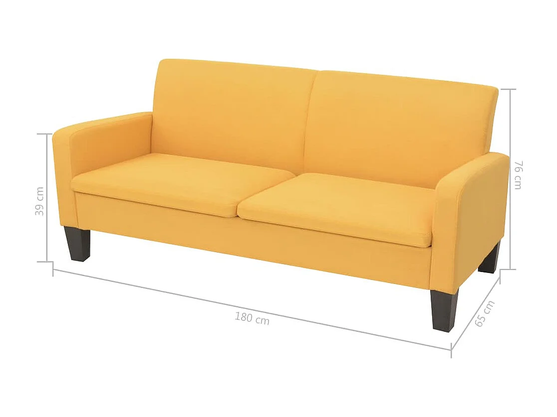 Ensemble de canapés 2 pcs Tissu Jaune