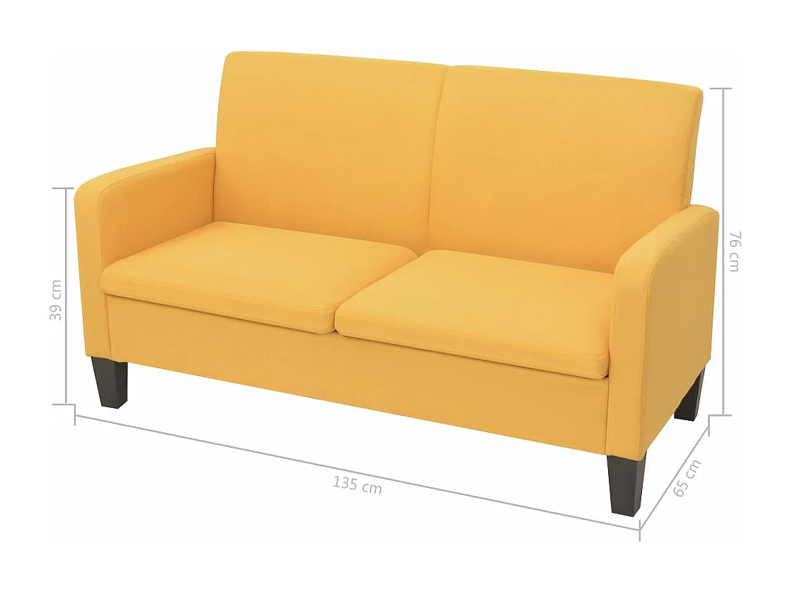Ensemble de canapés 2 pcs Tissu Jaune