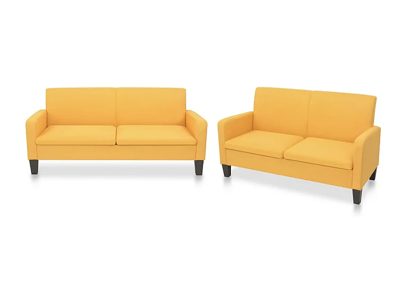 Ensemble de canapés 2 pcs Tissu Jaune