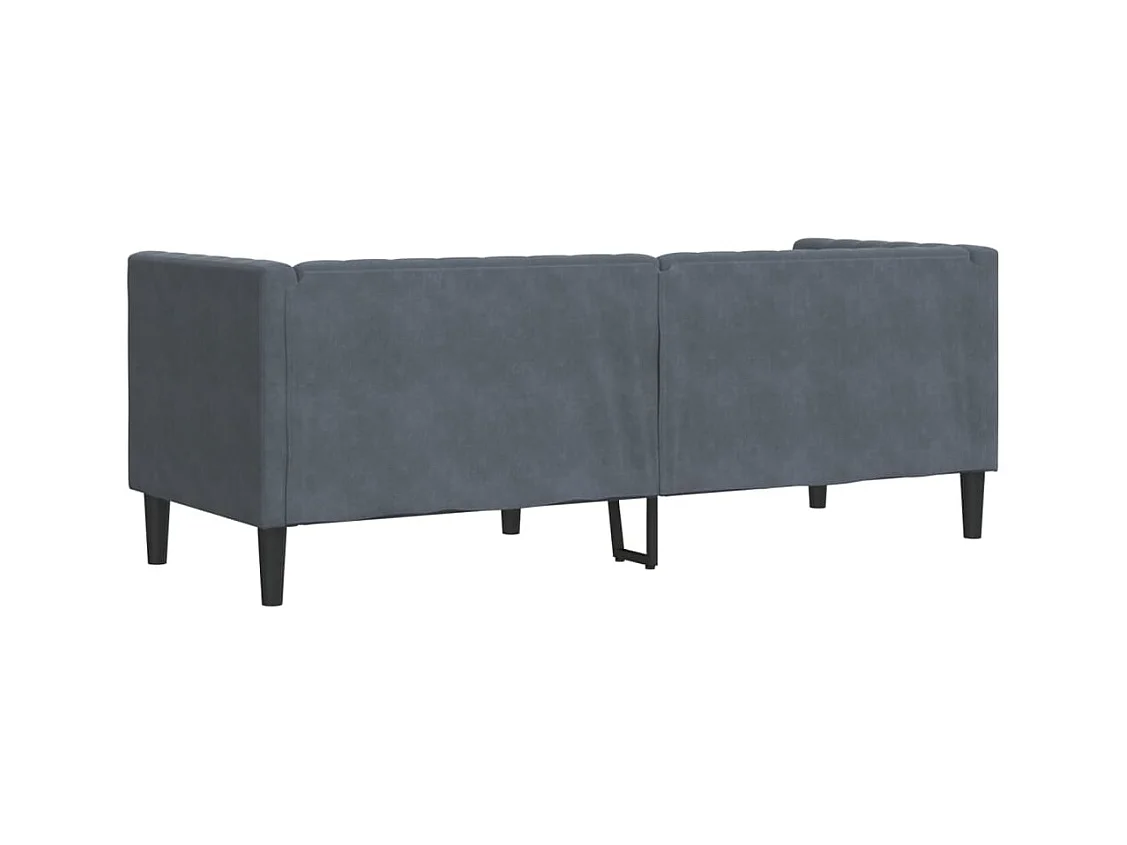Canapé Chesterfield avec traversins 3 places gris foncé velours