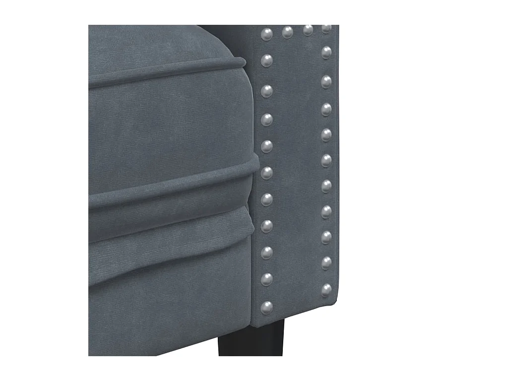 Canapé Chesterfield avec traversins 3 places gris foncé velours