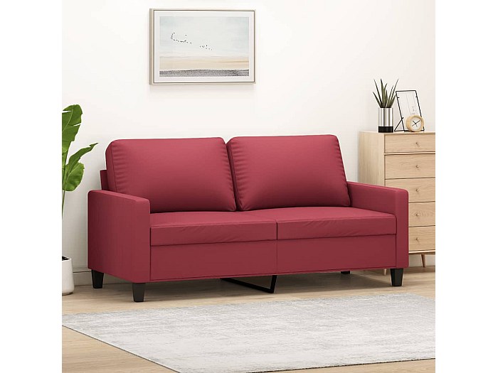 Collection Divano A Posti Rosso Vino 120 Cm In Similpelle