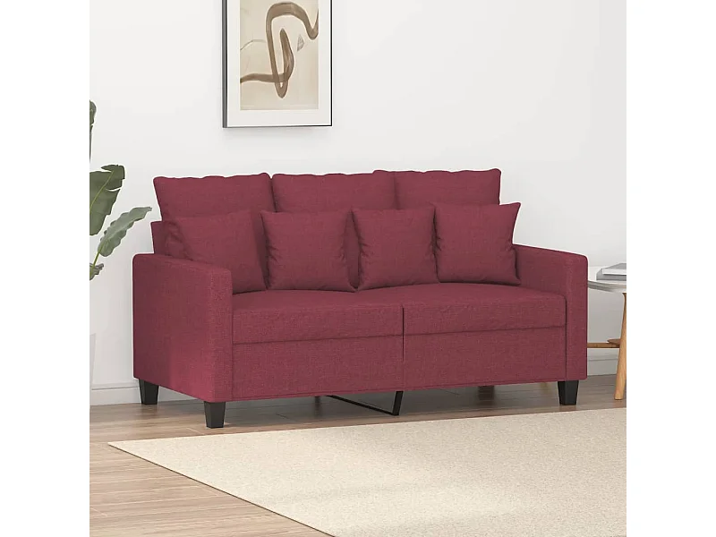 Sofá de 2 lugares tecido 120 cm vermelho tinto