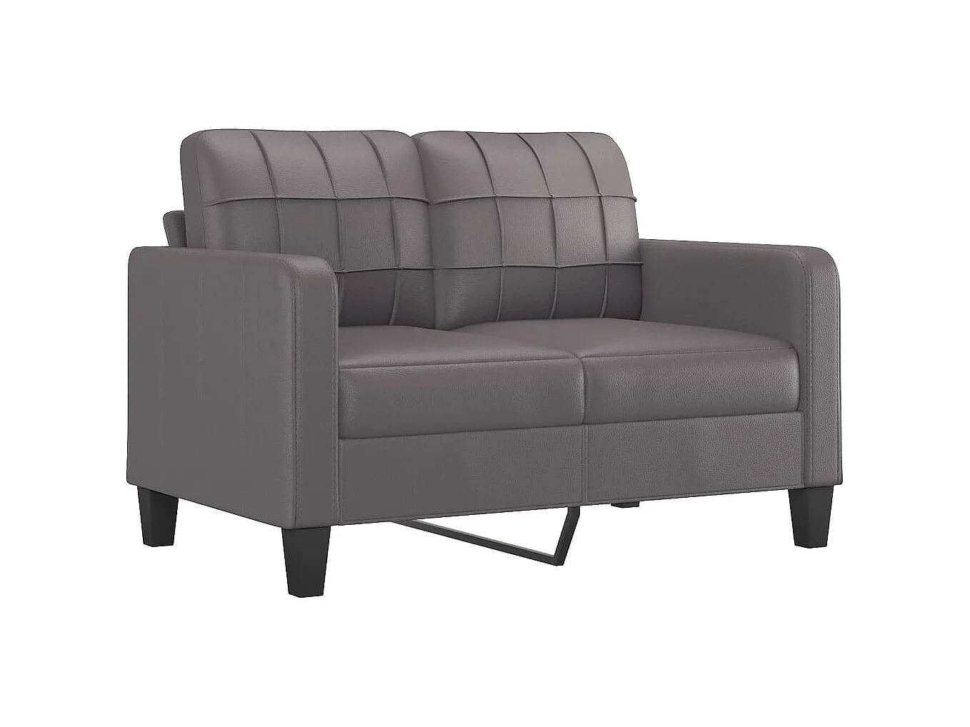 Ensemble de canapés 4 pcs avec coussins gris similicuir