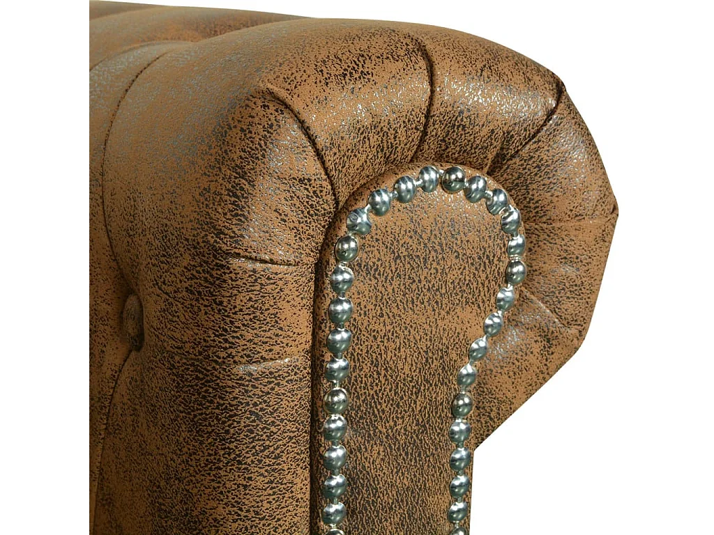 Canapé Chesterfield 2 places cuir artificiel marron