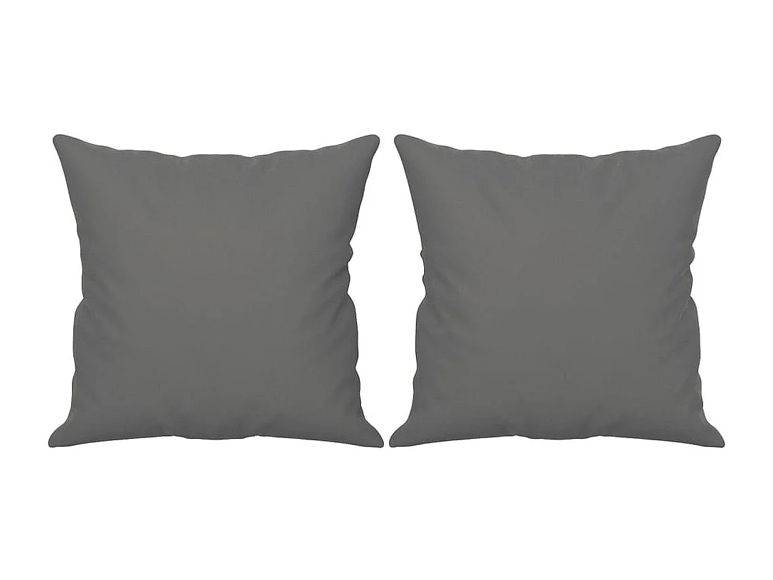 Divano 2 Posti Cuscini Grigio Scuro 140 cm Tessuto Microfibra