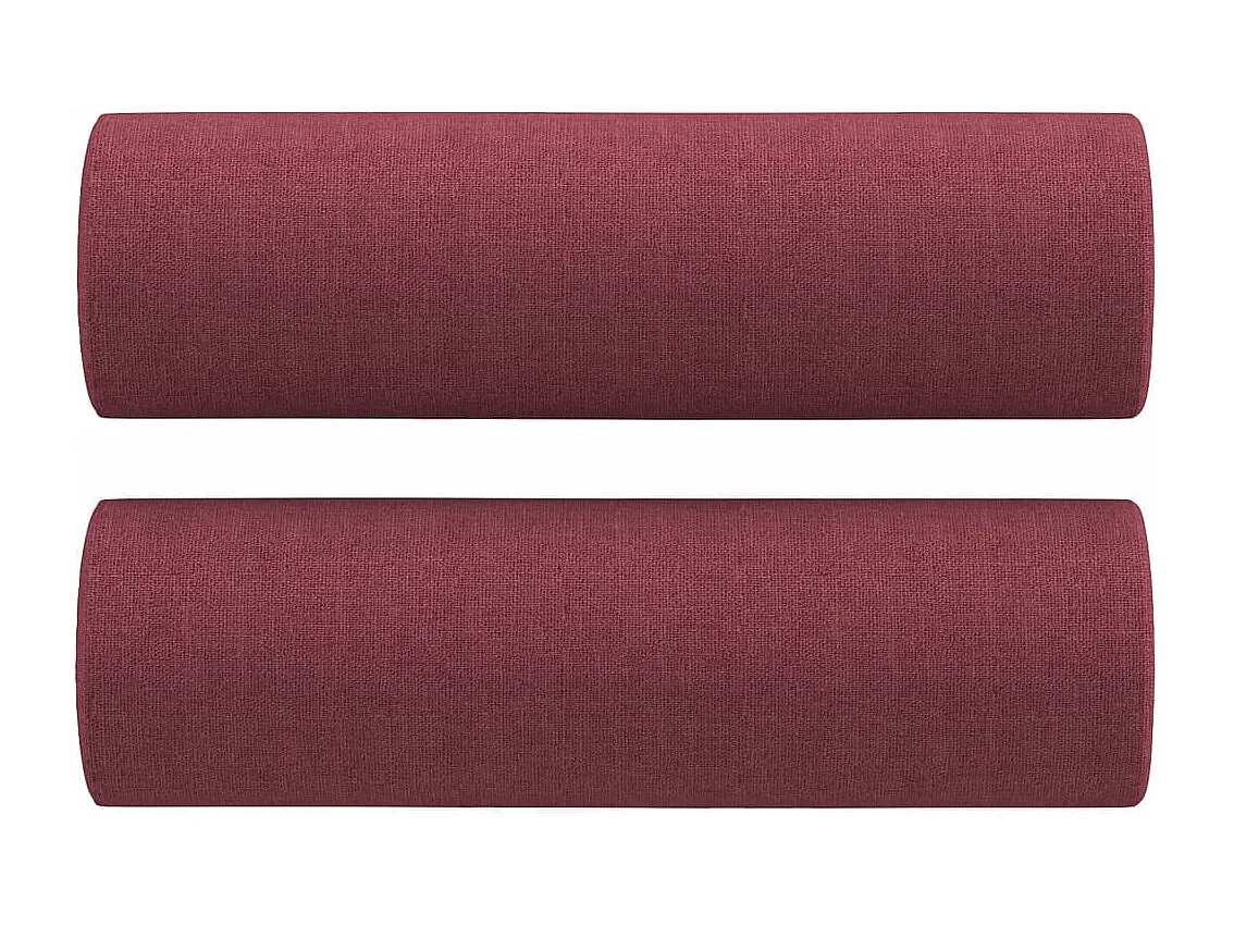 2-tlg. Sofagarnitur mit Kissen Weinrot Stoff