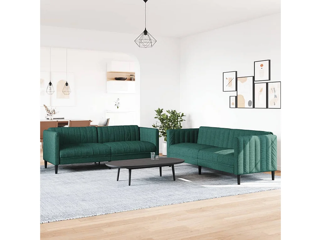 2-delige Loungeset stof donkergroen