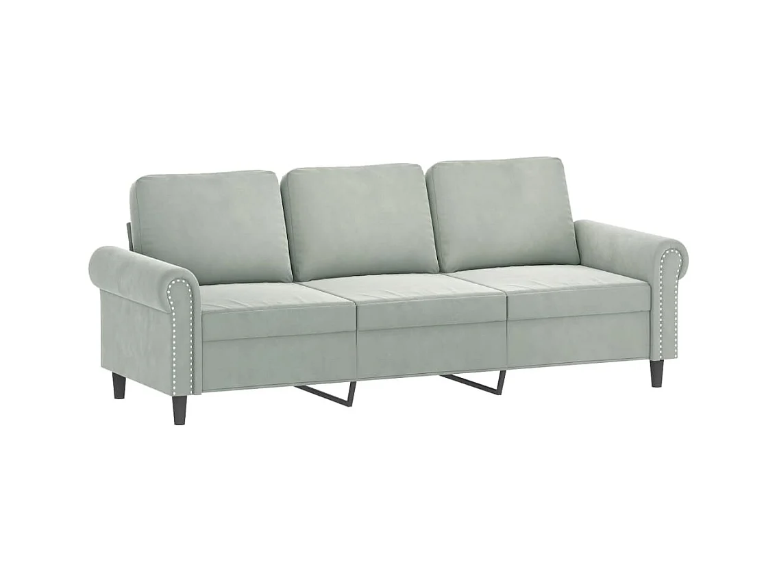 Ensemble de canapés 4 pcs avec coussins gris clair velours