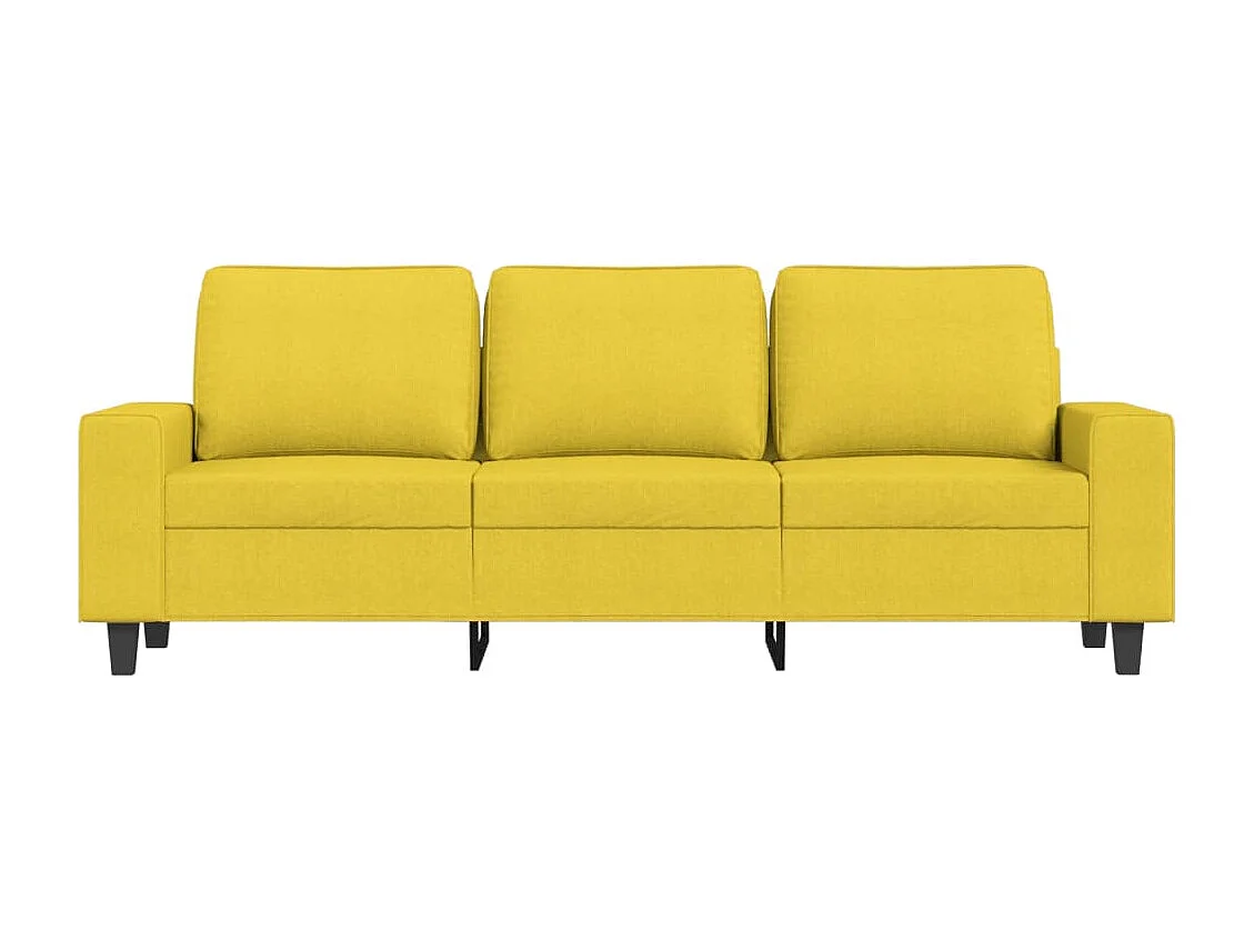 Sofá de 3 lugares 180 cm tecido amarelo-claro