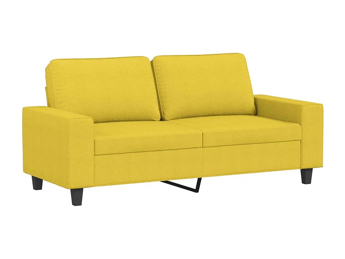 Sofá de 2 lugares 140 cm tecido amarelo-claro