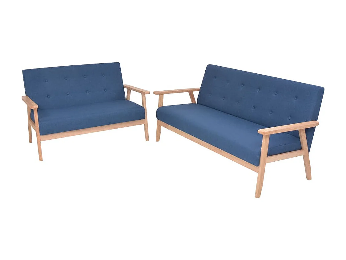 Ensemble de canapé 2 pcs Tissu bleu