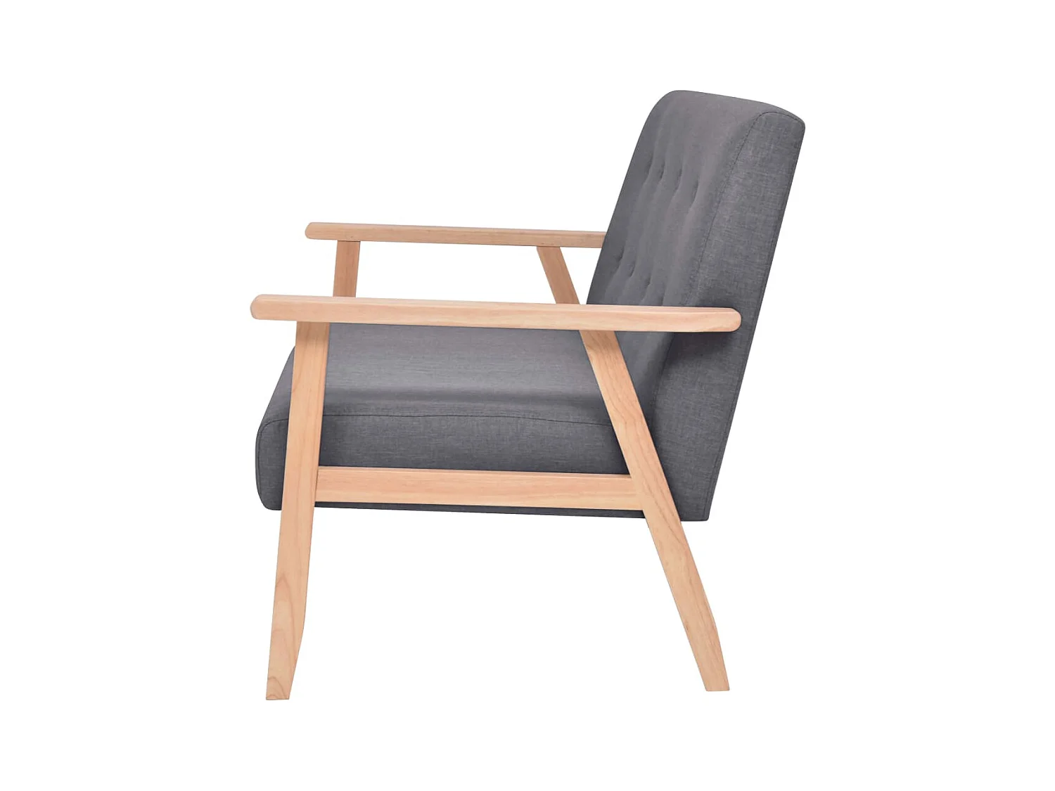 Sofa 2-Sitzer Stoff Dunkelgrau