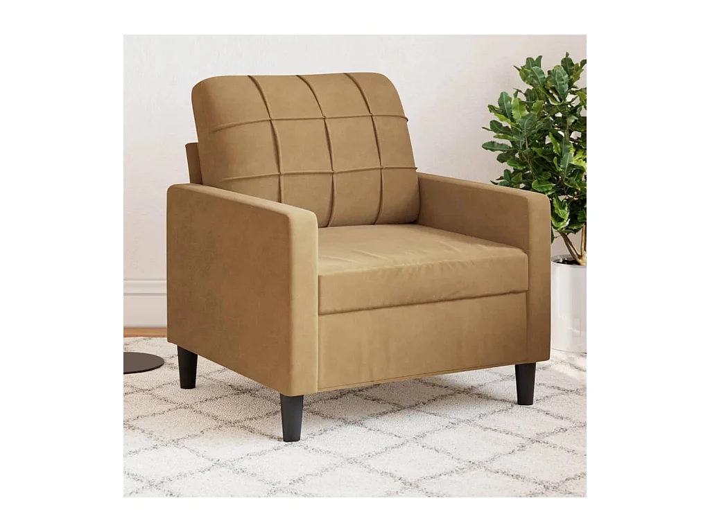 Fauteuil Marron 60 cm Velours