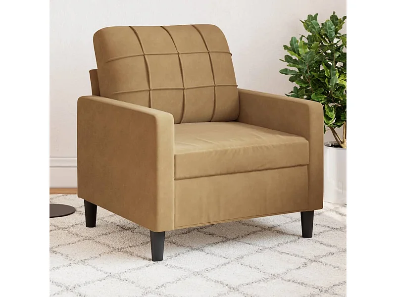Fauteuil Marron 60 cm Velours