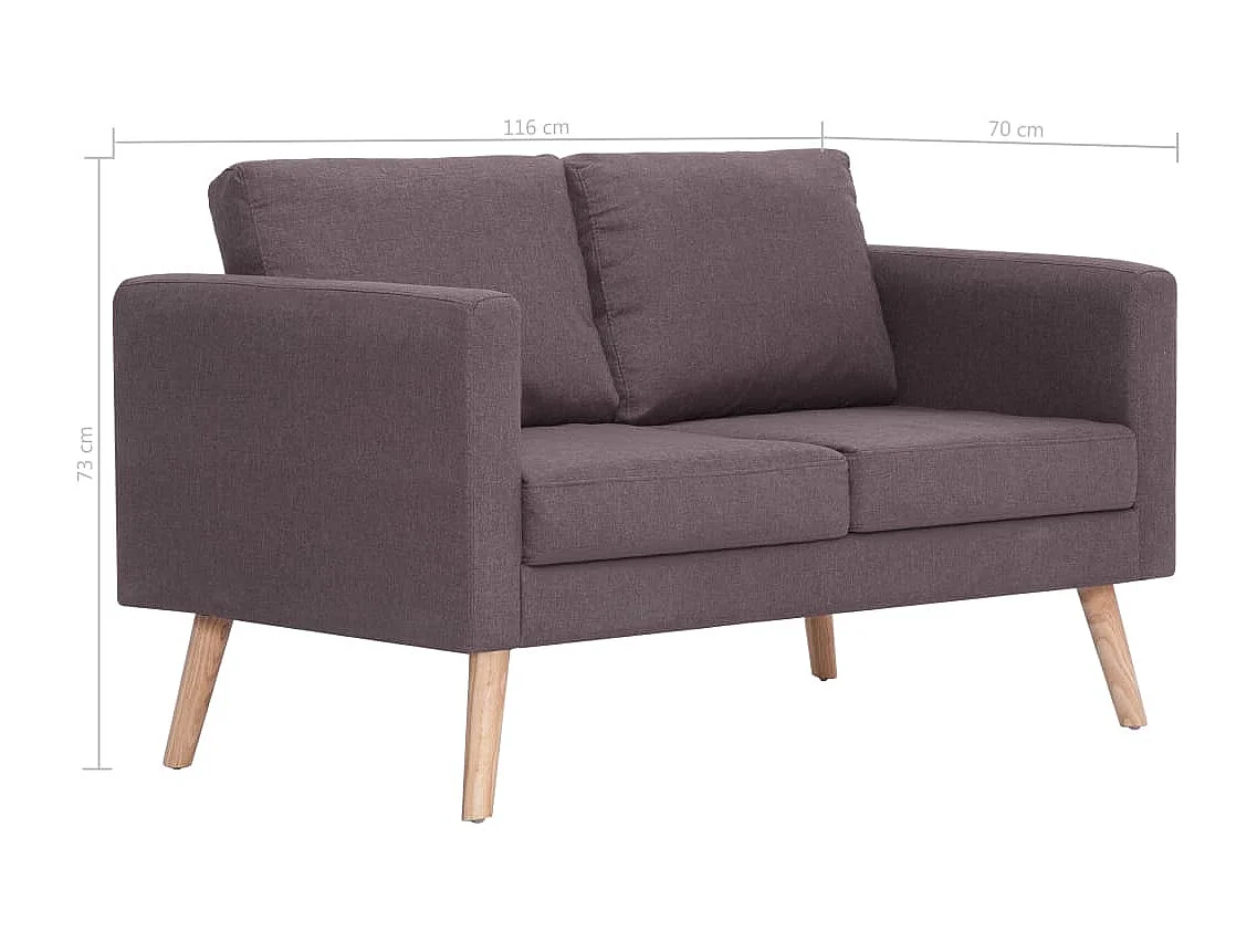 Sofá de 2 plazas de tela color gris taupe