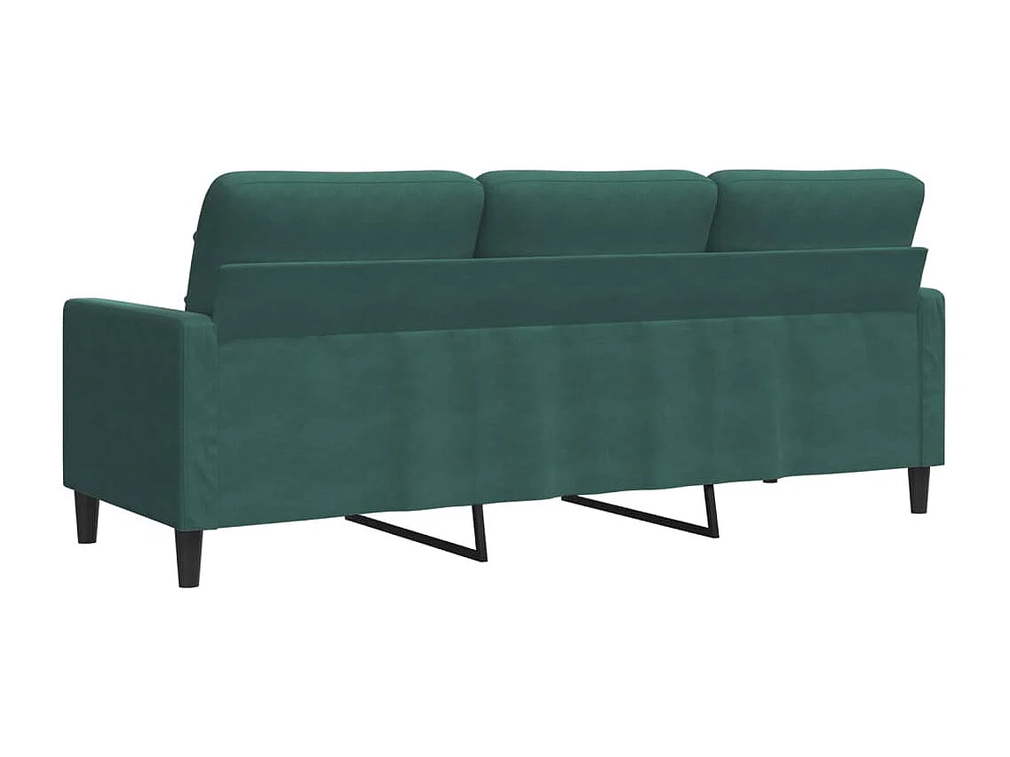 Sofá de 3 plazas terciopelo verde oscuro 180 cm