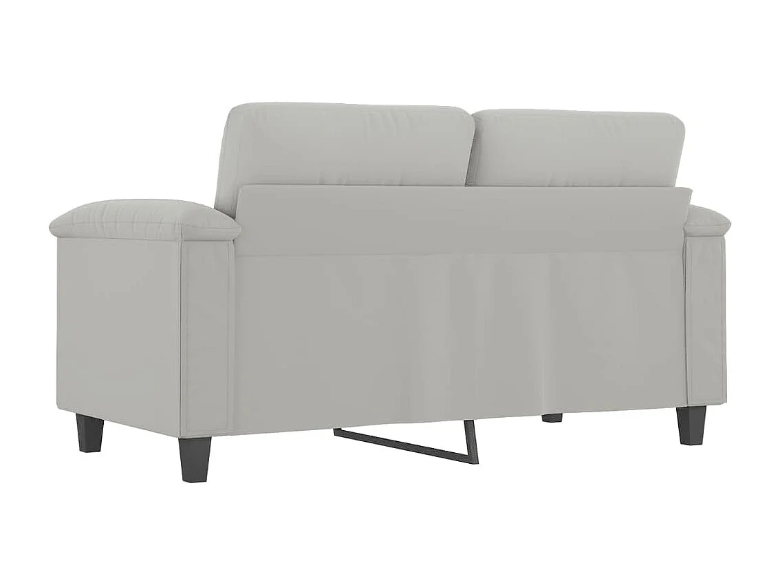 Canapé à 2 places Gris clair 120 cm Tissu microfibre